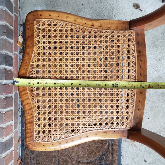 Vintage Ladder Back Wood Cane Seat Accent Chair - Picture 13 of 14